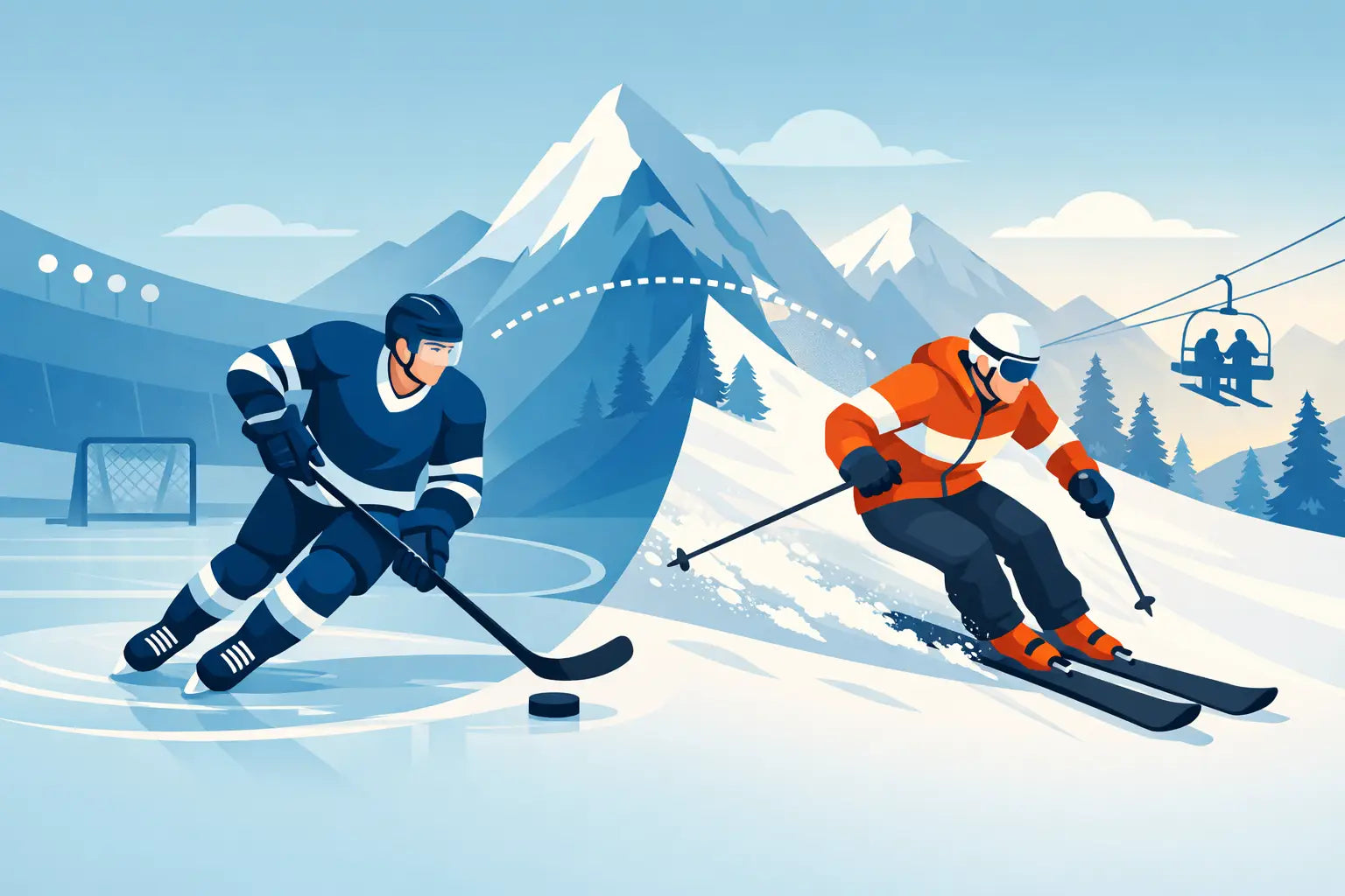 Can Hockey Players Learn Skiing Faster?
