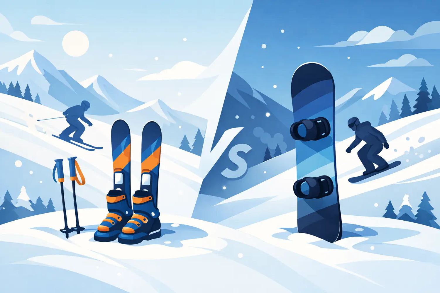 Short Skis vs Snowboard: Which Is Easier?